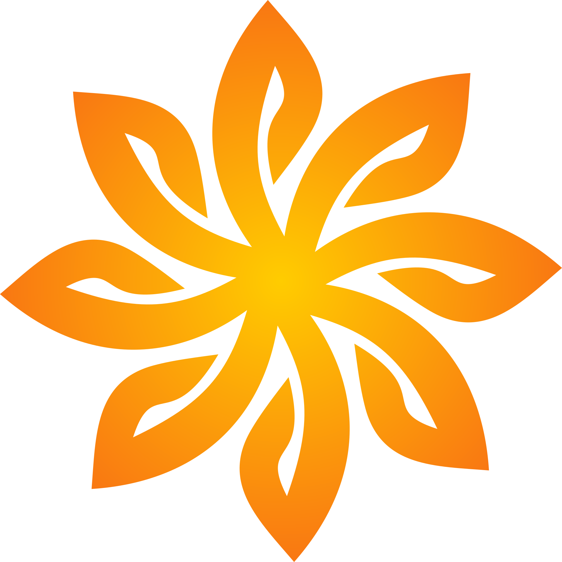 An orange swirly graphic